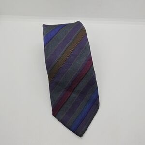 vintage Givenchy Monsieur silk striped tie dark jewel tones